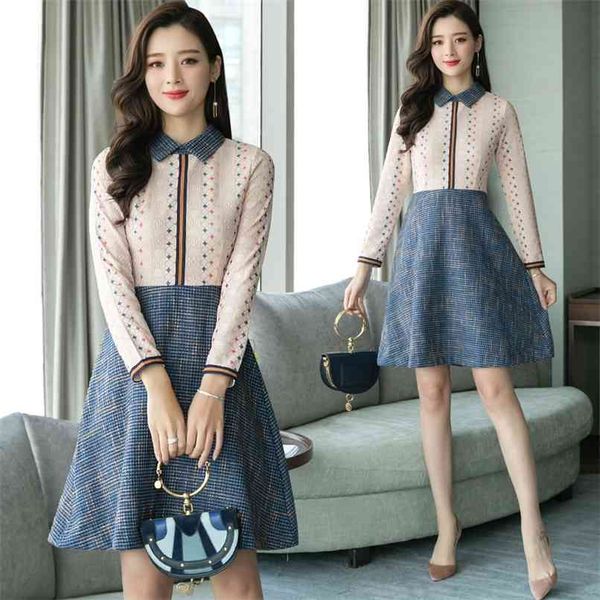 spring summer elegant bodycon lace shirt dresses plus size korean women vintage office dress party casual vestidos 210528, Black;gray
spring summer elegant bodycon lace shirt dresses plus size korean women vintage office dress party casual vestidos 210528, Black;gray