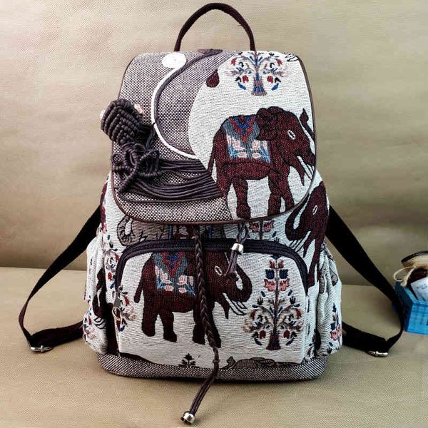 2019 new yunnan ethnic canvas backpack hand woven wax rope backpack elephant printed bag
2019 new yunnan ethnic canvas backpack hand woven wax rope backpack elephant printed bag