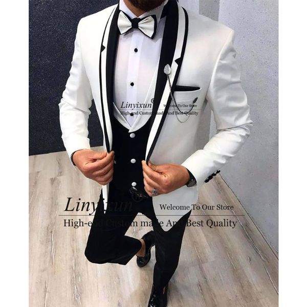 men's suits & blazers fashion marriage slim fit men for wedding groom tuxedo groomsmen blazer 3 piece male jacket vest pants set costum, White;black
men's suits & blazers fashion marriage slim fit men for wedding groom tuxedo groomsmen blazer 3 piece male jacket vest pants set costum, White;black