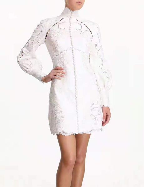 2021 summer white dress australian zm fashion palace wind lace heavy industry embroidery hollow collar single-row button, Black;gray
2021 summer white dress australian zm fashion palace wind lace heavy industry embroidery hollow collar single-row button, Black;gray