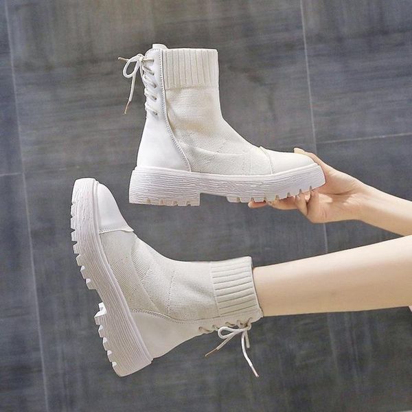 boots stretch women's ankle white black autumn winter shoes ladies lace up punk women fashion socks vt1509
boots stretch women's ankle white black autumn winter shoes ladies lace up punk women fashion socks vt1509