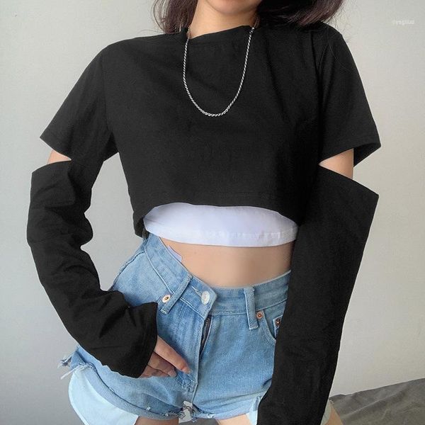 autumn fashion slim fake two pieces patchwork hollow out long sleeve lady tee sml young woman casual short t-shirt crop, White
autumn fashion slim fake two pieces patchwork hollow out long sleeve lady tee sml young woman casual short t-shirt crop, White