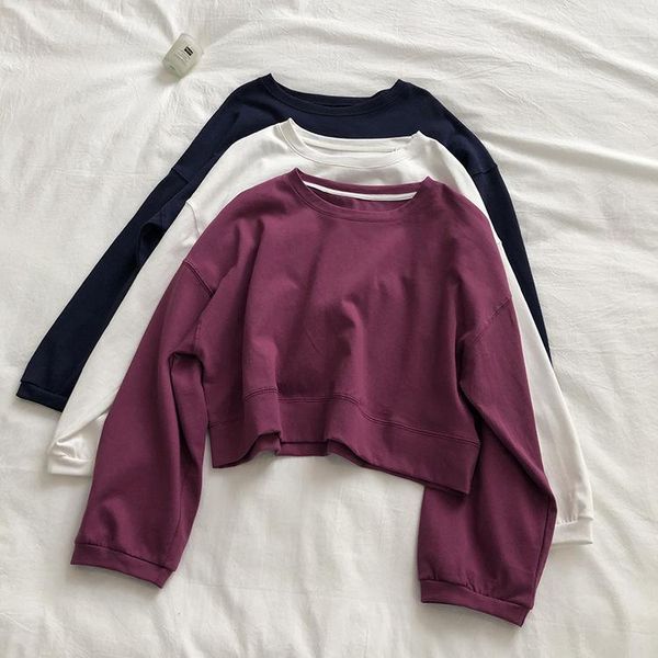 women's hoodies & sweatshirts a line vintage short loose thin casual sweatshirt long sleeve women spring autumn o-neck cotton pullovers, Black
women's hoodies & sweatshirts a line vintage short loose thin casual sweatshirt long sleeve women spring autumn o-neck cotton pullovers, Black
