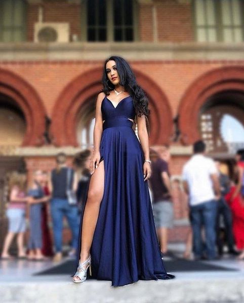 party dresses long prom gowns v neck a-line navy blue satin leg slit girls graduation 2021 abendkleider, White;black
party dresses long prom gowns v neck a-line navy blue satin leg slit girls graduation 2021 abendkleider, White;black