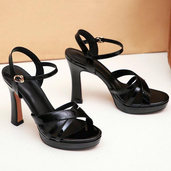sandals women 2021 summer thick high heels platform shoes woman sweet genuine leather party wedding for, Black
sandals women 2021 summer thick high heels platform shoes woman sweet genuine leather party wedding for, Black