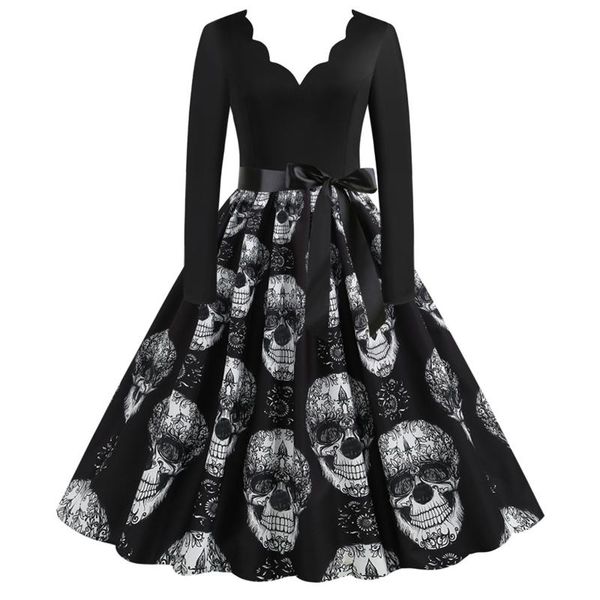 casual dresses feitong vintage v neck skull women long sleeve halloween 1950s housewife evening party prom a-line mini dress, Black;gray
casual dresses feitong vintage v neck skull women long sleeve halloween 1950s housewife evening party prom a-line mini dress, Black;gray