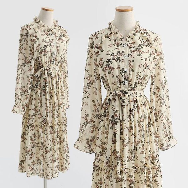 casual dresses 2021 spring autumn elegant dress vintage floral print high waist v-neck long sleeve single breasted fashion, Black;gray
casual dresses 2021 spring autumn elegant dress vintage floral print high waist v-neck long sleeve single breasted fashion, Black;gray
