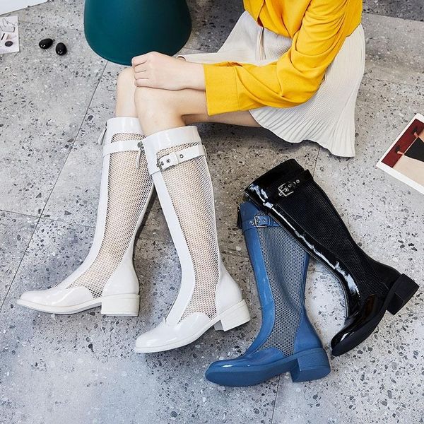 boots 2021 women's summer fashion thick heel net cool korean white knee high tube front zipper, Black
boots 2021 women's summer fashion thick heel net cool korean white knee high tube front zipper, Black