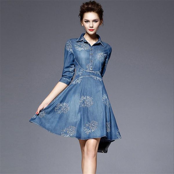 casual dresses america 2021 denim spring & summer women's embroidery fashion plus size dress jeans lyq081, Black;gray
casual dresses america 2021 denim spring & summer women's embroidery fashion plus size dress jeans lyq081, Black;gray
