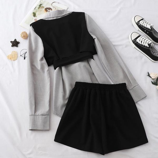 women's tracksuits women shorts arrivals lapel long sleeve temperament streetwear two piece set fashion autumn winter, Gray
women's tracksuits women shorts arrivals lapel long sleeve temperament streetwear two piece set fashion autumn winter, Gray
