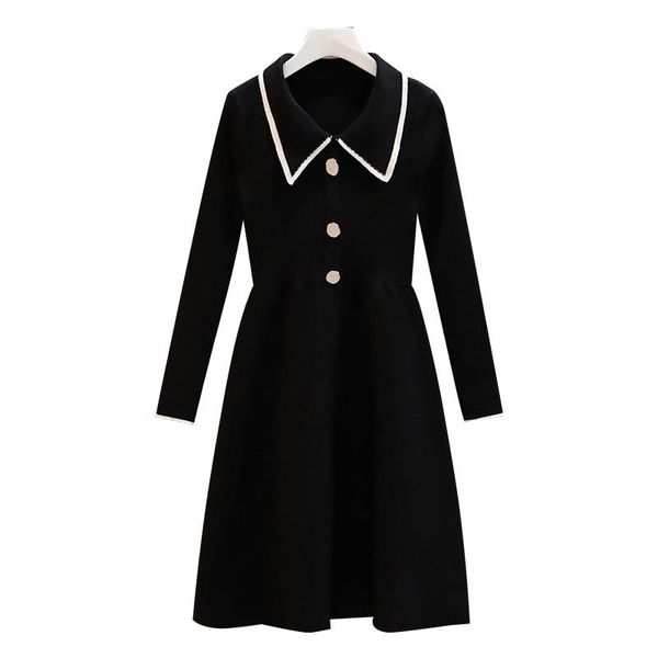 autumn women knitted dresses casual red black turn-down collar long sleeve button elastic waist mid-length 4xl plus size dress, Black;gray
autumn women knitted dresses casual red black turn-down collar long sleeve button elastic waist mid-length 4xl plus size dress, Black;gray