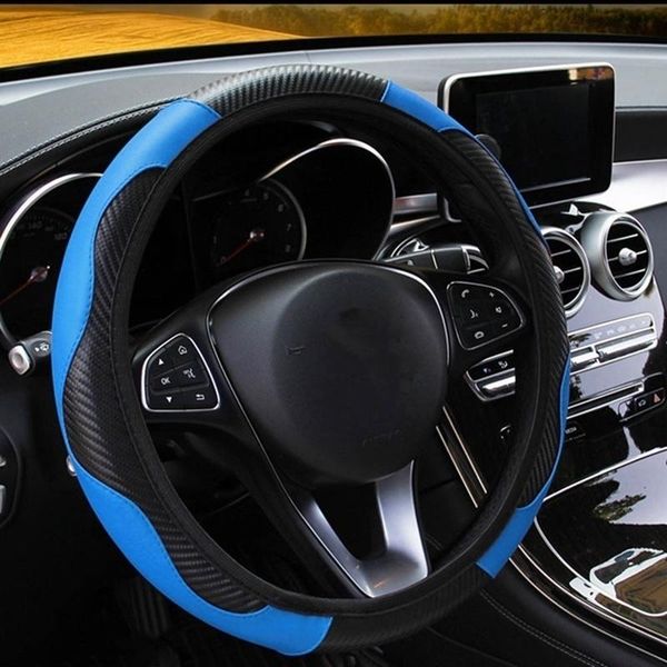 interior decorations 1pc car steering wheel cover carbon fiber leather steering-wheel covers anti slip suit for 37-38cm diameter accessories 
interior decorations 1pc car steering wheel cover carbon fiber leather steering-wheel covers anti slip suit for 37-38cm diameter accessories