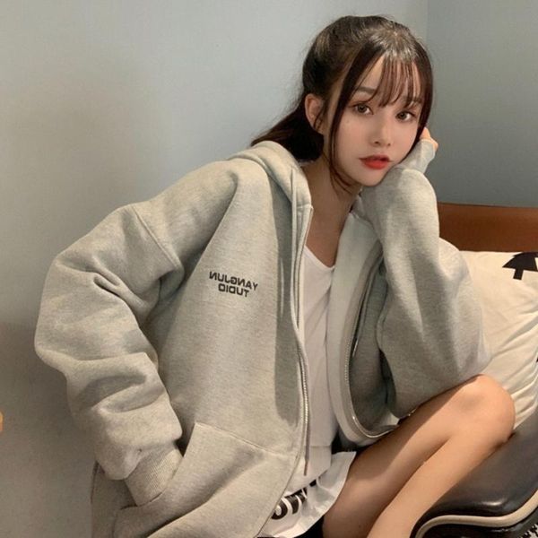 women's hoodies & sweatshirts harajuku solid zipper autumn 2021 korean style pockets loose thin clothes casual long sleeve hooded top, Black
women's hoodies & sweatshirts harajuku solid zipper autumn 2021 korean style pockets loose thin clothes casual long sleeve hooded top, Black
