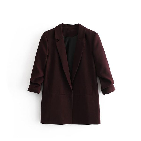 women's suits & blazers women elegant solid blazer and jacket three quarter sleeve notched pocket work office lady suit coat female out, White;black
women's suits & blazers women elegant solid blazer and jacket three quarter sleeve notched pocket work office lady suit coat female out, White;black