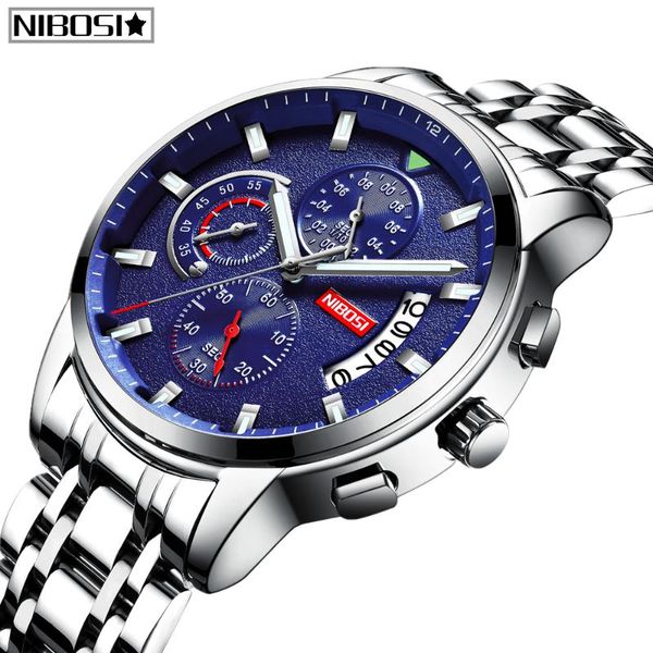 wristwatches nibosi quartz watch men 2021 brand sport watches steel band military clock waterproof blue wrist relogio masculino, Slivery;brown
wristwatches nibosi quartz watch men 2021 brand sport watches steel band military clock waterproof blue wrist relogio masculino, Slivery;brown