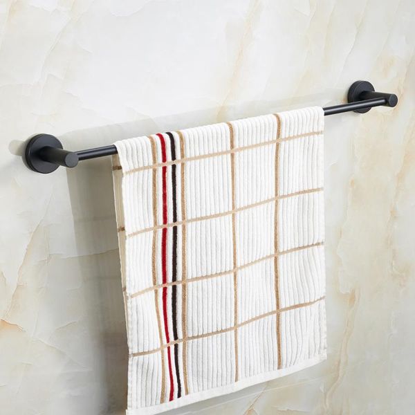wall mounted towel bar stainless steel black round 23-3/5 inches rack 203-1-bk racks