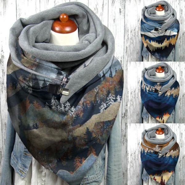 scarves women's autumn scarf women casual pine multicolour printing fashion retro multi-purpose shawl button pashmina d21#, Blue;gray 
scarves women's autumn scarf women casual pine multicolour printing fashion retro multi-purpose shawl button pashmina d21#, Blue;gray