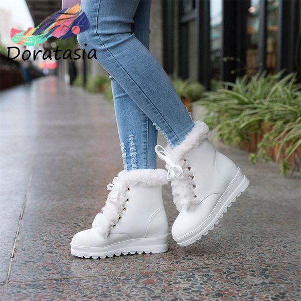 boots doratasia arrival women solid platform lace up round toe ankle shoes warm plush fluffy winter, Black
boots doratasia arrival women solid platform lace up round toe ankle shoes warm plush fluffy winter, Black