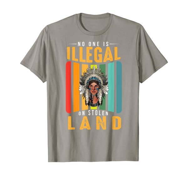 No Human Is Illegal On Stolen Land T-Shirt Immigrant Protest, Mainly pictures 
No Human Is Illegal On Stolen Land T-Shirt Immigrant Protest, Mainly pictures