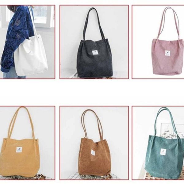 evening bags 2021 women corduroy shopping bag female canvas cloth shoulder storage handbag reusable foldable eco grocery totes
evening bags 2021 women corduroy shopping bag female canvas cloth shoulder storage handbag reusable foldable eco grocery totes