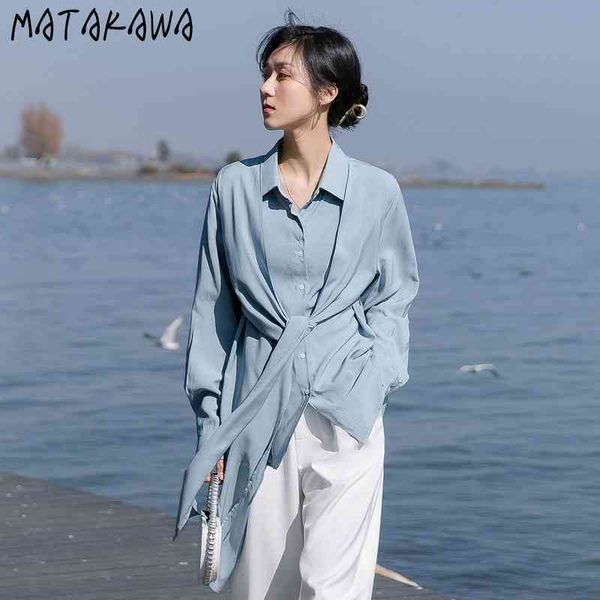 matakawa spring and summer fashion women shirts solid long woman blouses tie lapel long sleeve camisas mujer korean blusas 210513, White
matakawa spring and summer fashion women shirts solid long woman blouses tie lapel long sleeve camisas mujer korean blusas 210513, White