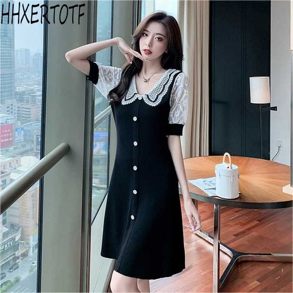 summer fashion casual temperament women lace stitching v collar waist slimming knitted dress 210531, Black;gray
summer fashion casual temperament women lace stitching v collar waist slimming knitted dress 210531, Black;gray
