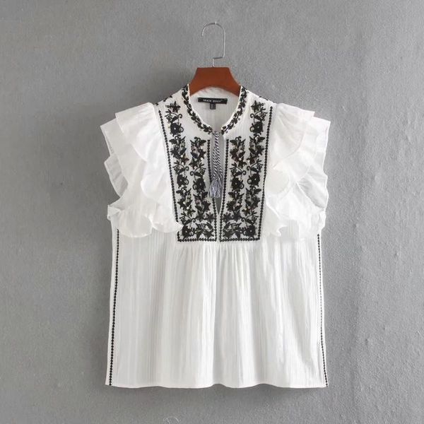 flower sequins embroidery cascading ruffle casual women shirt 2021 fashion lady short sleeve blouse loose s7125 women's blouses & shir, White
flower sequins embroidery cascading ruffle casual women shirt 2021 fashion lady short sleeve blouse loose s7125 women's blouses & shir, White