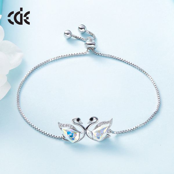 bangles bracelet the simple s925 sterling silver swan adopts glass imitation crystal adjustable hand decoration, Black
bangles bracelet the simple s925 sterling silver swan adopts glass imitation crystal adjustable hand decoration, Black