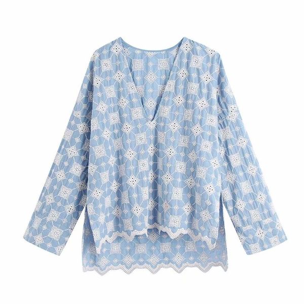 women's blouses & shirts 2021 womem fashion embroidery side slit v neck long sleeve vintage female blusas chic, White
women's blouses & shirts 2021 womem fashion embroidery side slit v neck long sleeve vintage female blusas chic, White