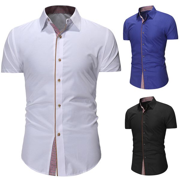 boutique fashion shirt 2021 summer men's personalized lattice access control hemming decoration design casual short sleeve for men, White;black
boutique fashion shirt 2021 summer men's personalized lattice access control hemming decoration design casual short sleeve for men, White;black