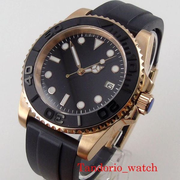 wristwatches 40mm bliger japan nh35 miyota 8215 sterile rose gold plated automatic men watches sapphire crystal rubber strap rotating bezel, Slivery;brown
wristwatches 40mm bliger japan nh35 miyota 8215 sterile rose gold plated automatic men watches sapphire crystal rubber strap rotating bezel, Slivery;brown
