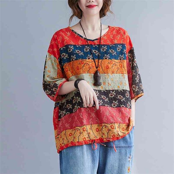 arrival summer arts style women loose casual short sleeve v-neck t shirt all-matched cotton linen striped print tshirt w258 210512, White
arrival summer arts style women loose casual short sleeve v-neck t shirt all-matched cotton linen striped print tshirt w258 210512, White