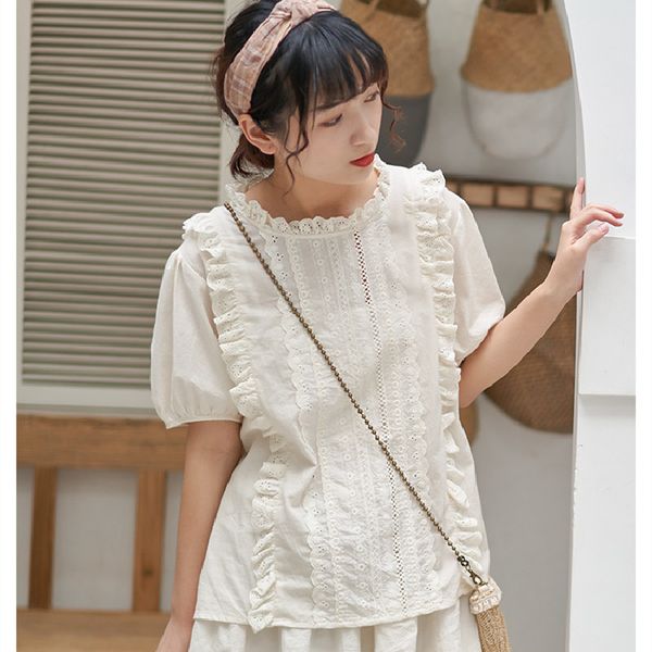 women's t-shirt lamtrip unique pleated sweet ruffles kawaii lolita cotton short sleeve mori girl tee 2021 summer oqm6, White
women's t-shirt lamtrip unique pleated sweet ruffles kawaii lolita cotton short sleeve mori girl tee 2021 summer oqm6, White