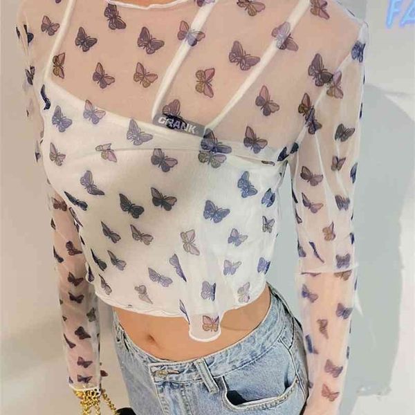 chic white mesh t-shirt women butterfly print long sleeve summer suit tee shirt asymmetrical tshirts 210426
chic white mesh t-shirt women butterfly print long sleeve summer suit tee shirt asymmetrical tshirts 210426
