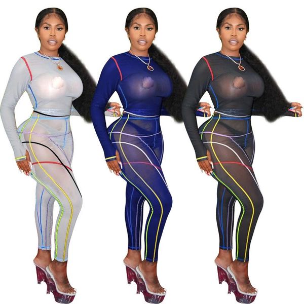 women's two piece pants sheer mesh colorful striped set women o neck long sleeve crop leggings see through club party tracksuit, White
women's two piece pants sheer mesh colorful striped set women o neck long sleeve crop leggings see through club party tracksuit, White
