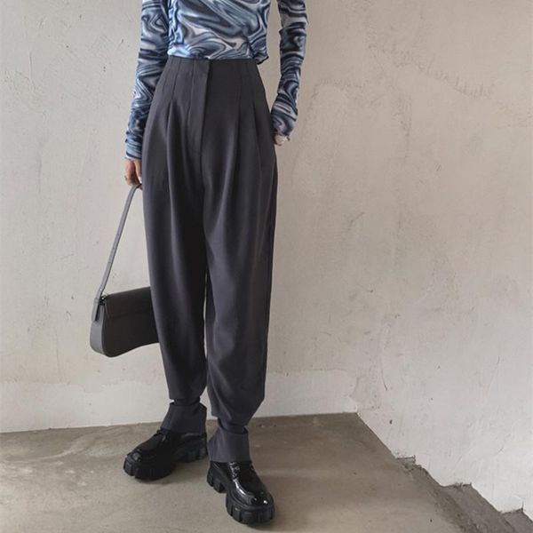 vintage high waist straight casual harem pants women bottoms autumn winter suit loose commuting trousers women's & capris, Black;white
vintage high waist straight casual harem pants women bottoms autumn winter suit loose commuting trousers women's & capris, Black;white