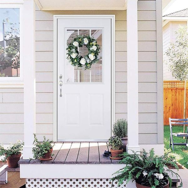 decorative flowers & wreaths 22 inch artificial eucalyptus wreath green leaf rose garland for front door farmhouse decoration
decorative flowers & wreaths 22 inch artificial eucalyptus wreath green leaf rose garland for front door farmhouse decoration