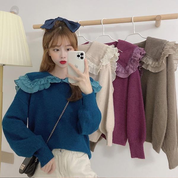 women's sweaters 2021 women autumn winter o-neck warm thick lace jumper pullovers female soft loose casual solid knitwear z230, White;black
women's sweaters 2021 women autumn winter o-neck warm thick lace jumper pullovers female soft loose casual solid knitwear z230, White;black