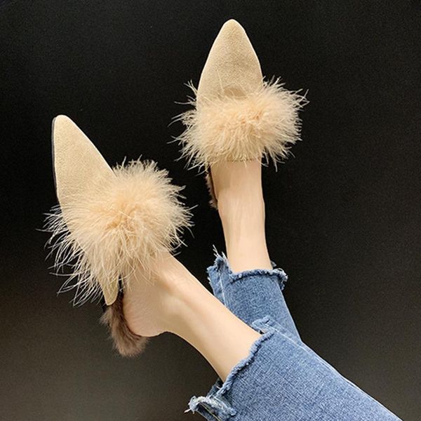slippers scrub flock pointed close toe fur mules warm mink hair winter outside flip flops casual lazy slip on women flats slides, Black
slippers scrub flock pointed close toe fur mules warm mink hair winter outside flip flops casual lazy slip on women flats slides, Black