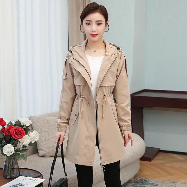 women's trench coats women 2021 spring autumn female hooded drawstring pocket zipper outwear elegant ladies windbreaker x147, Tan;black
women's trench coats women 2021 spring autumn female hooded drawstring pocket zipper outwear elegant ladies windbreaker x147, Tan;black