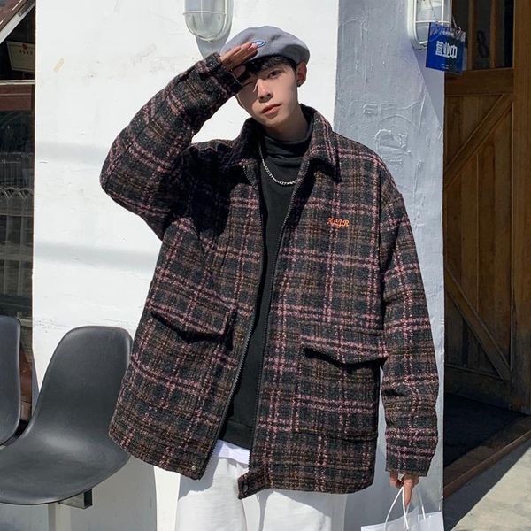 men's jackets 2021 spring and autumn fashion retro lapel loose woolen plaid jacket trendy coat large size, Black;brown
men's jackets 2021 spring and autumn fashion retro lapel loose woolen plaid jacket trendy coat large size, Black;brown