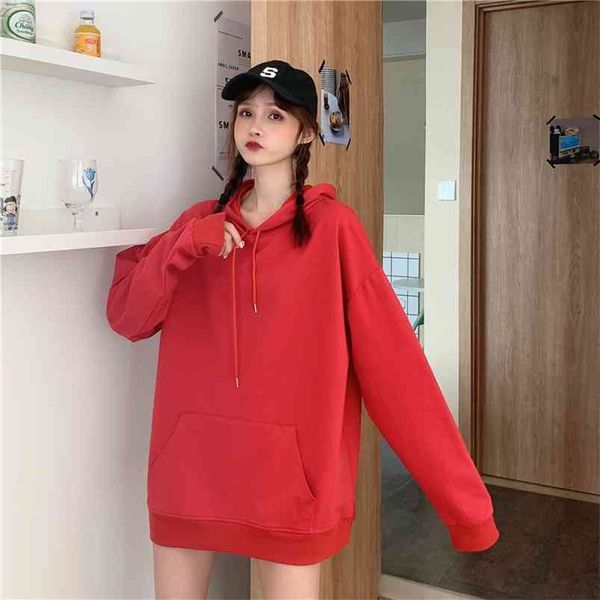 women's spring autumn shirt korean style solid color hooded pocket sweatshirts loose and thin long-sleeved gx711 210507, Black
women's spring autumn shirt korean style solid color hooded pocket sweatshirts loose and thin long-sleeved gx711 210507, Black