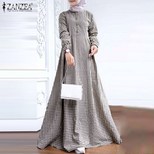 womens 2021 spring autumn fashion muslim long dress zanzea elegant casual button plaid long sleeve kaftan dubai abaya, Red
womens 2021 spring autumn fashion muslim long dress zanzea elegant casual button plaid long sleeve kaftan dubai abaya, Red
