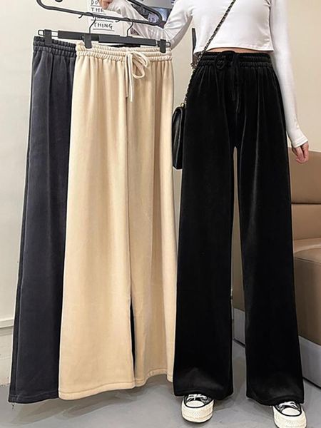 women's pants & capris plush thickened casual autumn and winter 2021 high waist slim black wide leg floor length fashion, Black;white
women's pants & capris plush thickened casual autumn and winter 2021 high waist slim black wide leg floor length fashion, Black;white