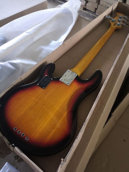 music man 4 strings guitar ernie ball stingray vintage sunburst electric bass ash body, black pickguard, 9v battery & active wires
music man 4 strings guitar ernie ball stingray vintage sunburst electric bass ash body, black pickguard, 9v battery & active wires