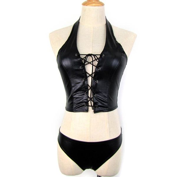 bras sets women faux leather halter g-string lingerie bandage nightwear black bra brief 2021, Red;black
bras sets women faux leather halter g-string lingerie bandage nightwear black bra brief 2021, Red;black