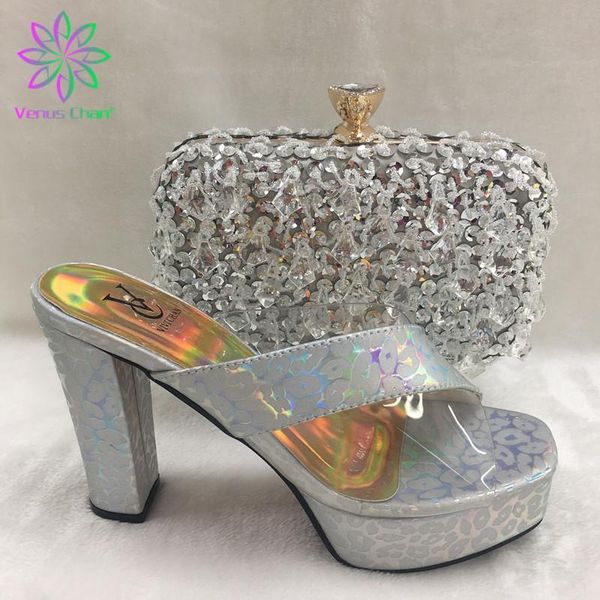 silver wedding italian shoes with matching bag african shoe and set design for parties dress, Black
silver wedding italian shoes with matching bag african shoe and set design for parties dress, Black