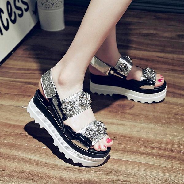 platform sandals women wedges shoes thick bottom luxury flowers summer sandalia feminina, Black
platform sandals women wedges shoes thick bottom luxury flowers summer sandalia feminina, Black