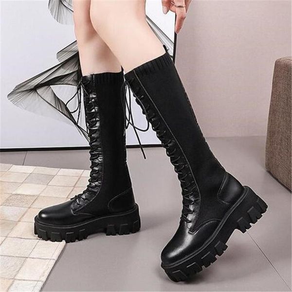 boots winter women platform knee high cross-tied female knitting elasticity long motorcycle booties fashion sneakers 35-40 black
boots winter women platform knee high cross-tied female knitting elasticity long motorcycle booties fashion sneakers 35-40 black