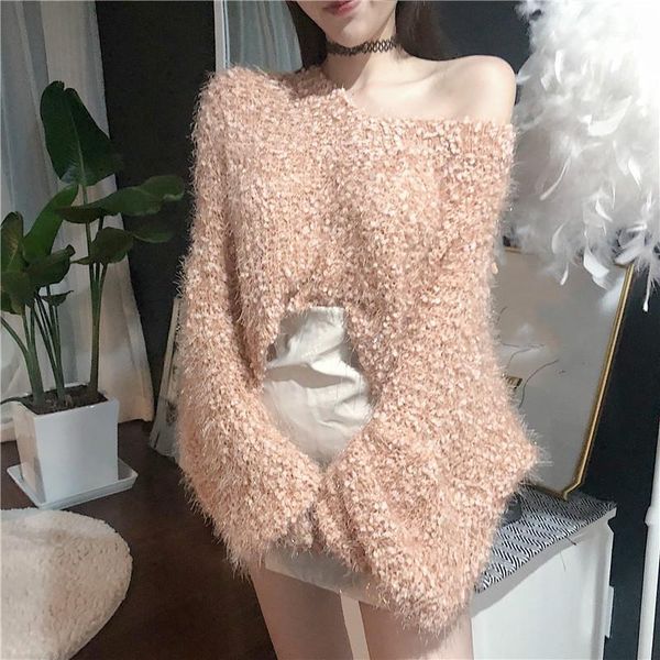 women's sweaters neploe fur tassel pullover knitwear slash neck strapless short women sweater long sleeve 2021 autumn knitted coat 5646, White;black
women's sweaters neploe fur tassel pullover knitwear slash neck strapless short women sweater long sleeve 2021 autumn knitted coat 5646, White;black